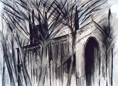 St Paul's Church, Islington ink drawing