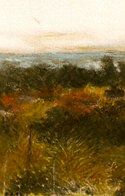 Towards Essex From Behind Claybury Hospital pastel drawing