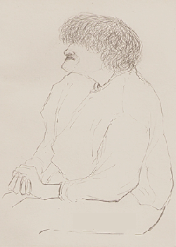 Woman in Social Club pencil sketch