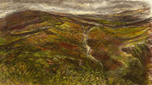 Hill Paths pastel drawing