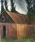 The Rumpus Hut pastel drawing