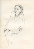 Seated Woman pencil sketch